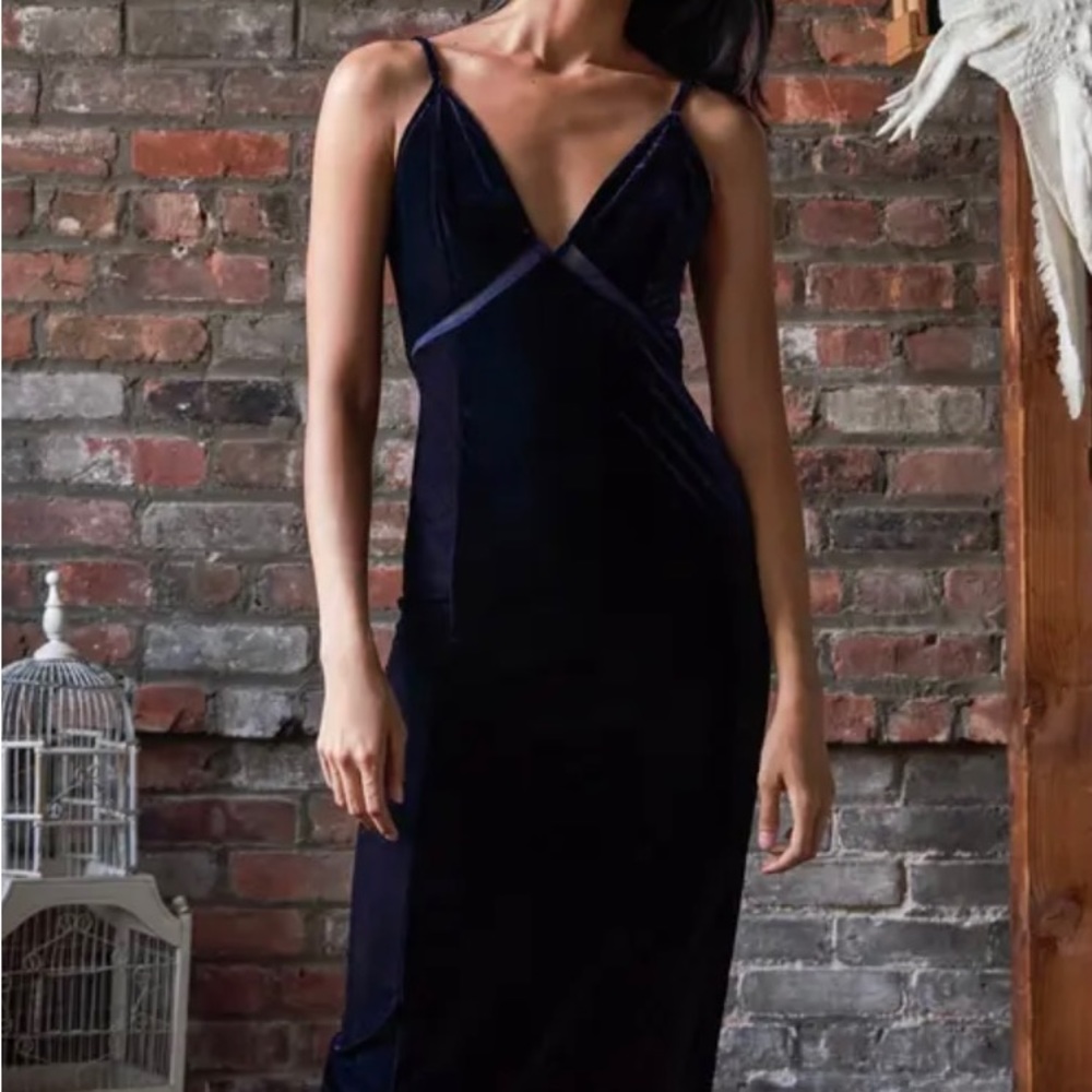 Free People Dress Low Key Crushin Velvet Maxi Dress Size Small
